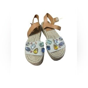 Tori Burch Jeweled Espadrille Sandals